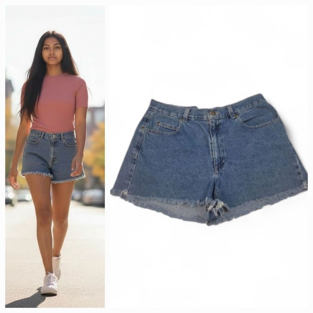 Vintage Liz Claiborne 100% Cotton Mom High Rise Denim Shorts Size 10